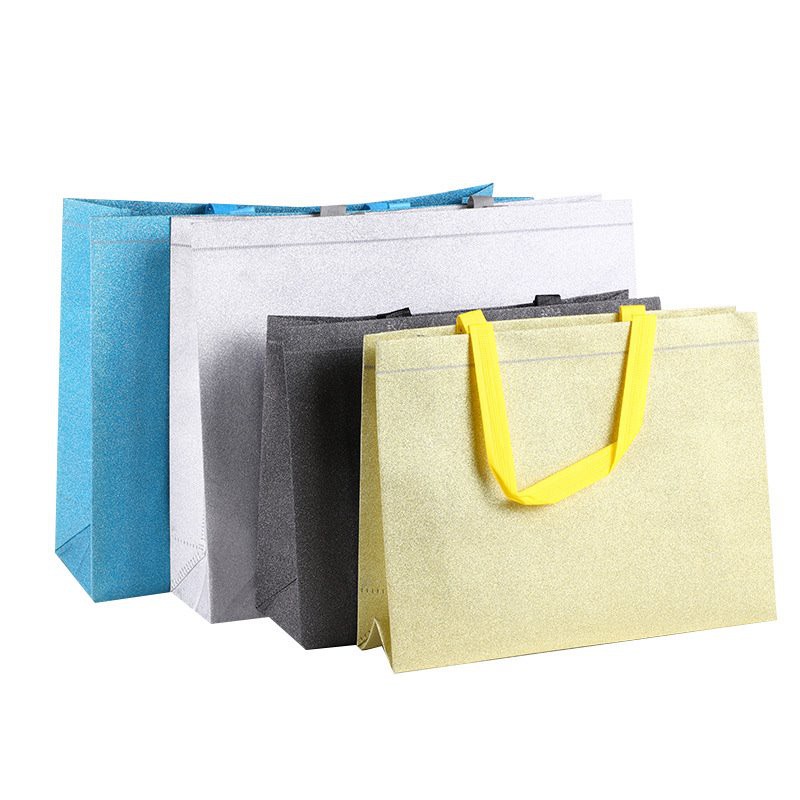 Christmas Gift Packing Non Woven Laminated Tote Bag Green
