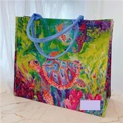 Customized Printing Recycled Eco Stitching Polypropylene Spunbond Non-Woven Laminated Grocery Tote Shopping Bag